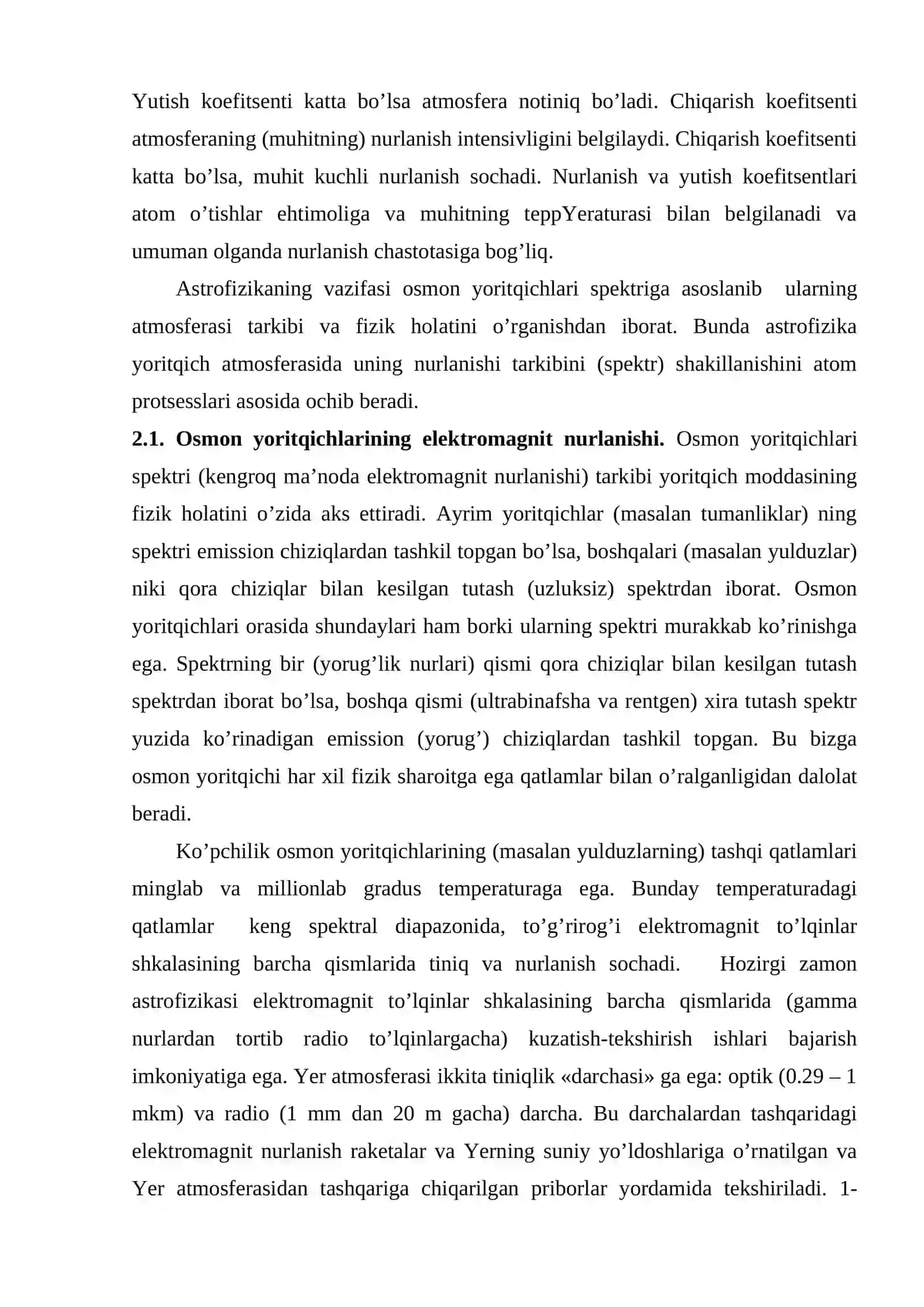Astrofizikada keng qo’llaniladigan kvant fizikasi tushunchalari 3