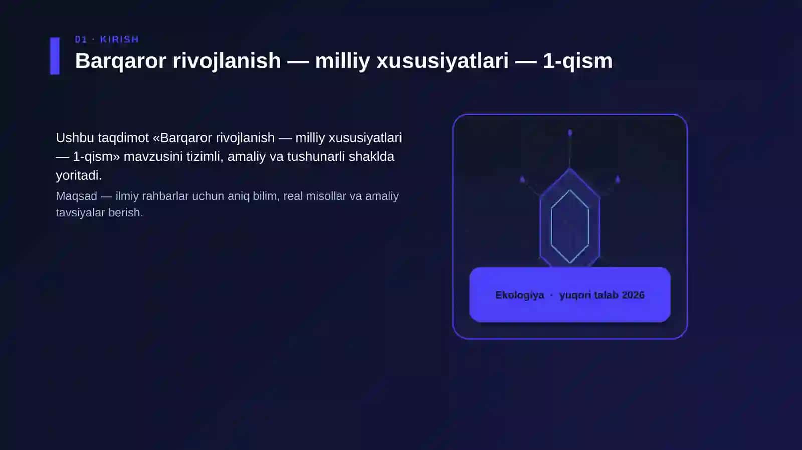 Barqaror rivojlanish — milliy xususiyatlari — 1-qism 3