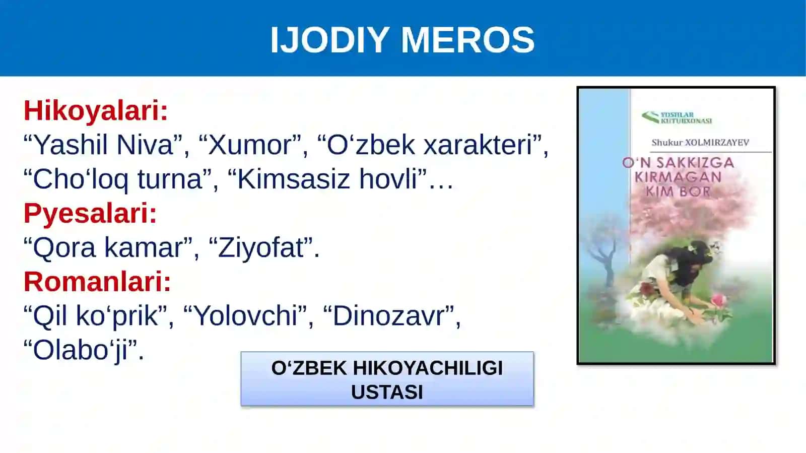 Shukur Xolmirzayev “Ot egasi” hikoyasi 3