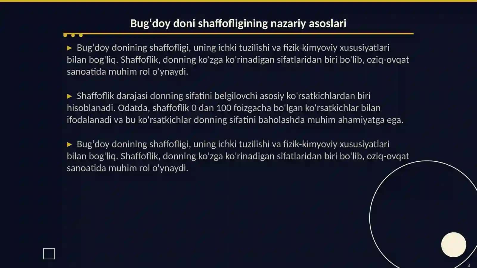 Bugʻdoy doni shaffofligining nazariy asoslari 3