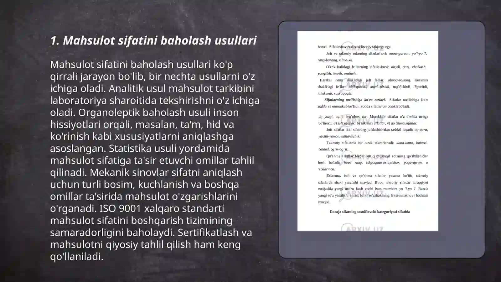 Mahsulot sifati va sifat boshqaruvi by Eshmurodov Jalol 3