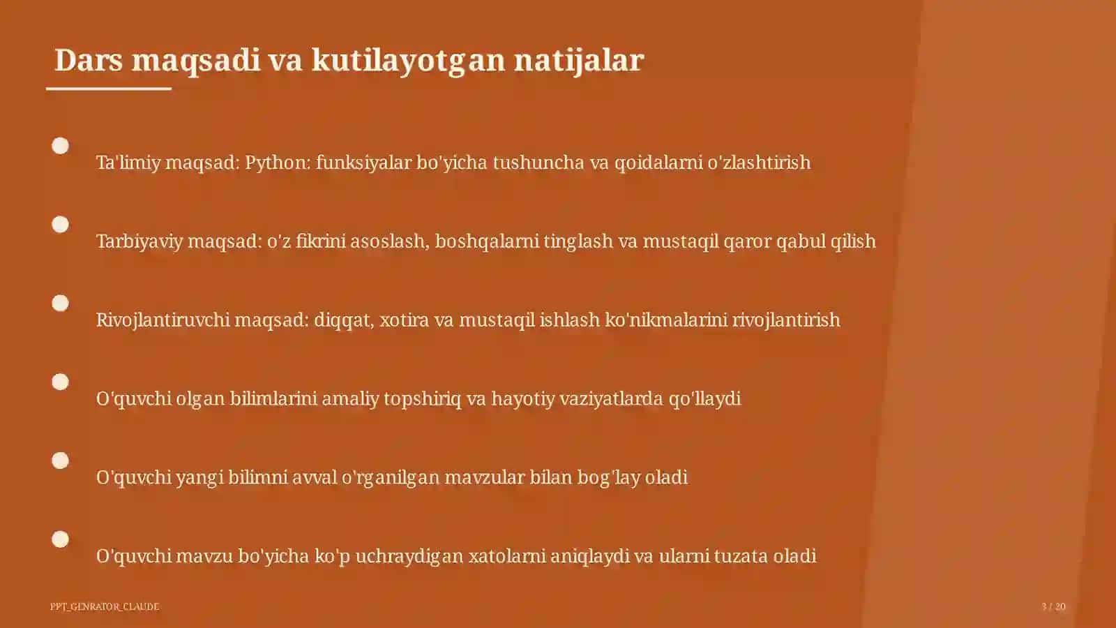 Python: funksiyalar (9-sinf) 3