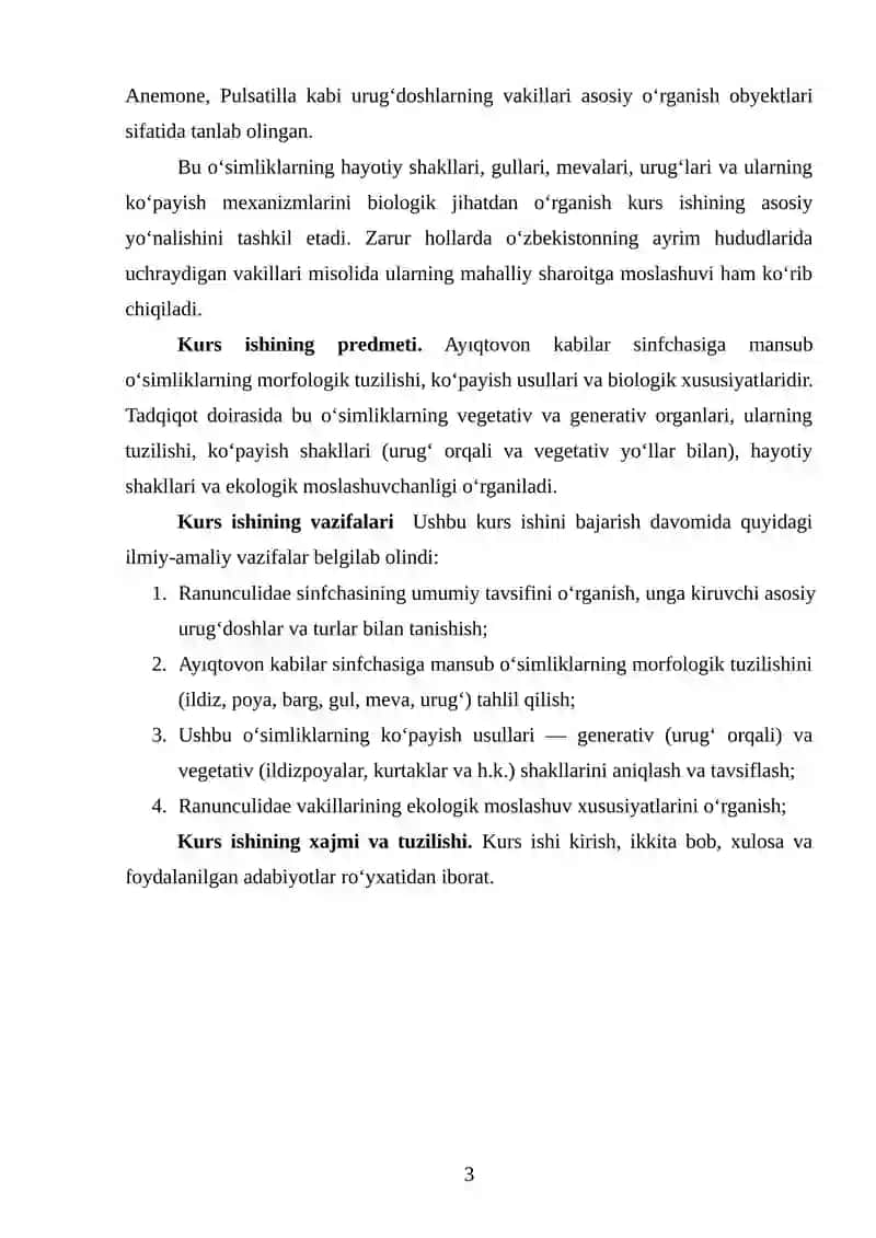 AYIQTOVON KABILAR SINFCHASI (RANUNCULIDAE) TUZULISHI VA KÒPAYISHI 3