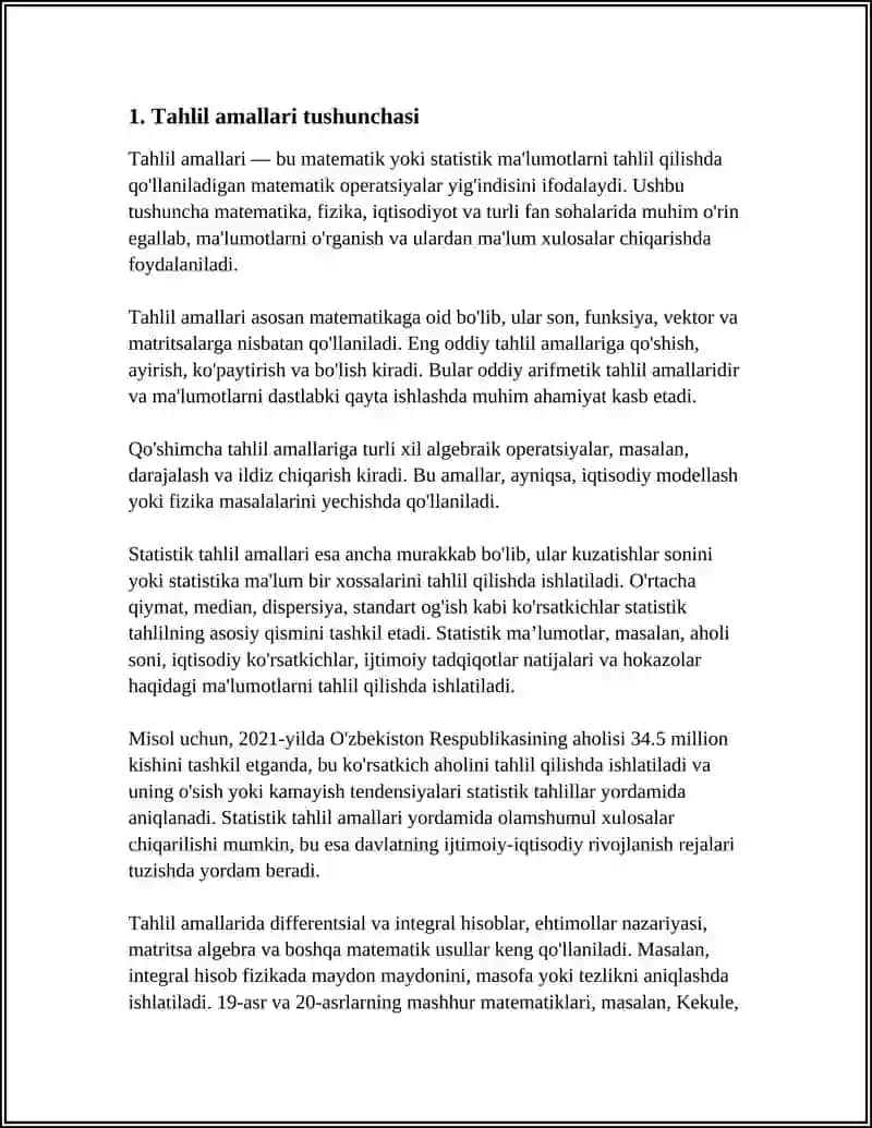 TAHLIL AMALLARINING TURLARI VA ULARNI TEKSHIRISHDA QOLLASH TARTIBI 3