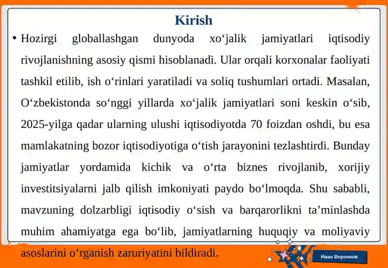 Xo‘jalik jamiyatlari 3