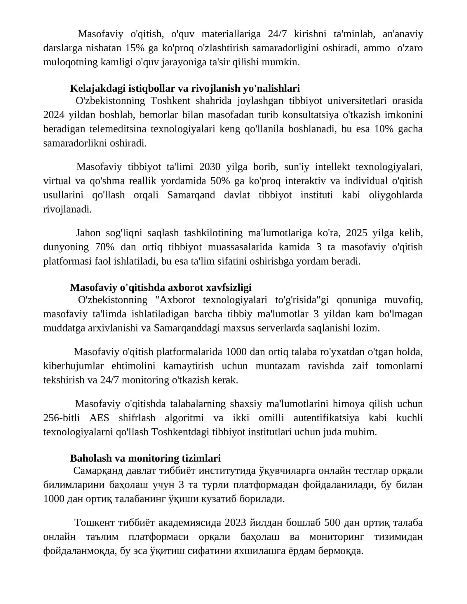 Tibbiy ta’lim muassasalarida masofaviy shaklni tashkil etish 3