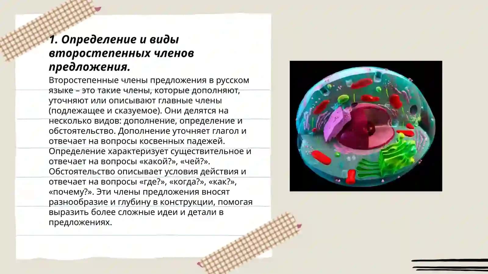 Второстепенные члены предложения и способы их выражения 3