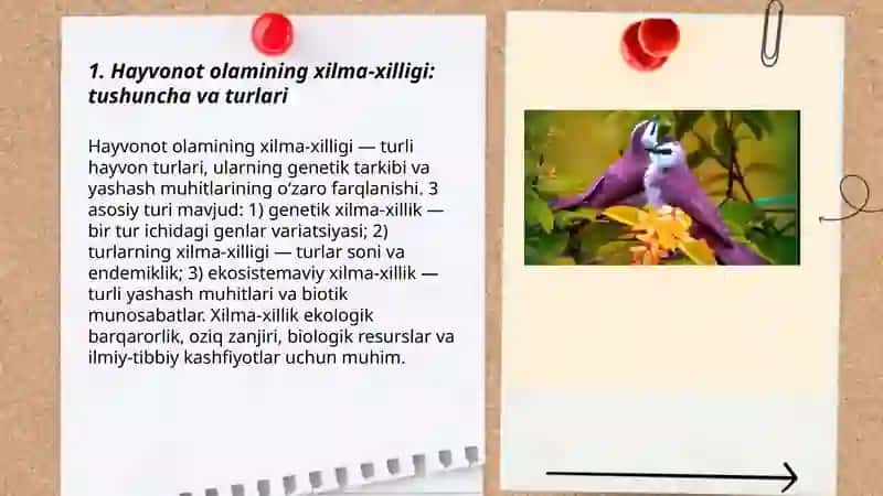 Hayvonot olamining xilma-xilligi va uning tabiatda tutgan o'rni 3