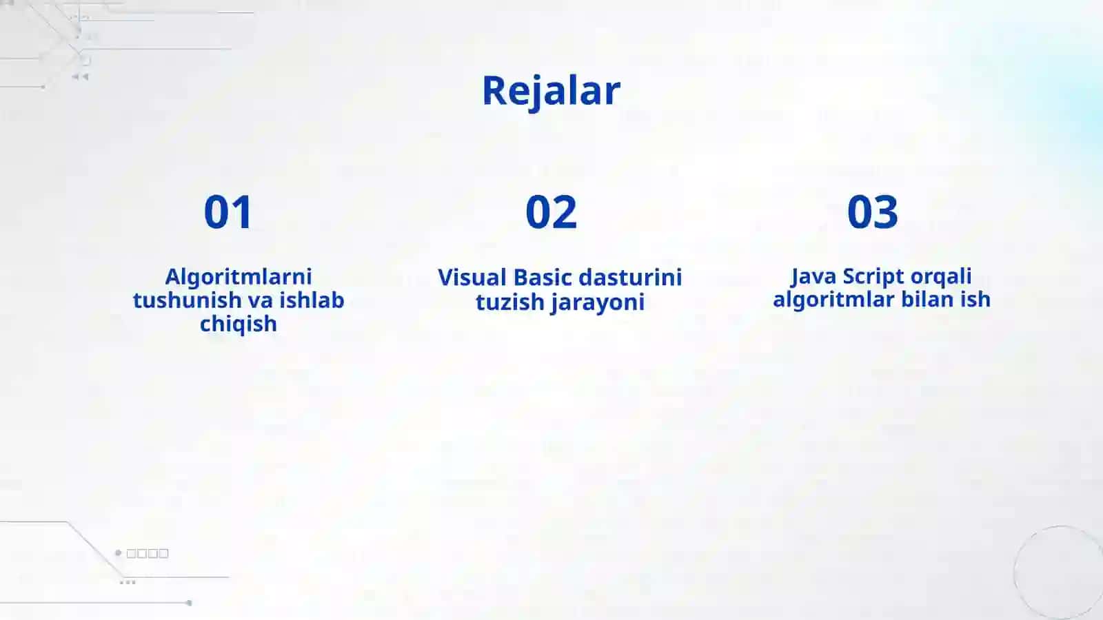 Masalalarning algoritmini tuzish va shu algoritm asosida Visual Basic dasturlash tilida dastur tuzis 3