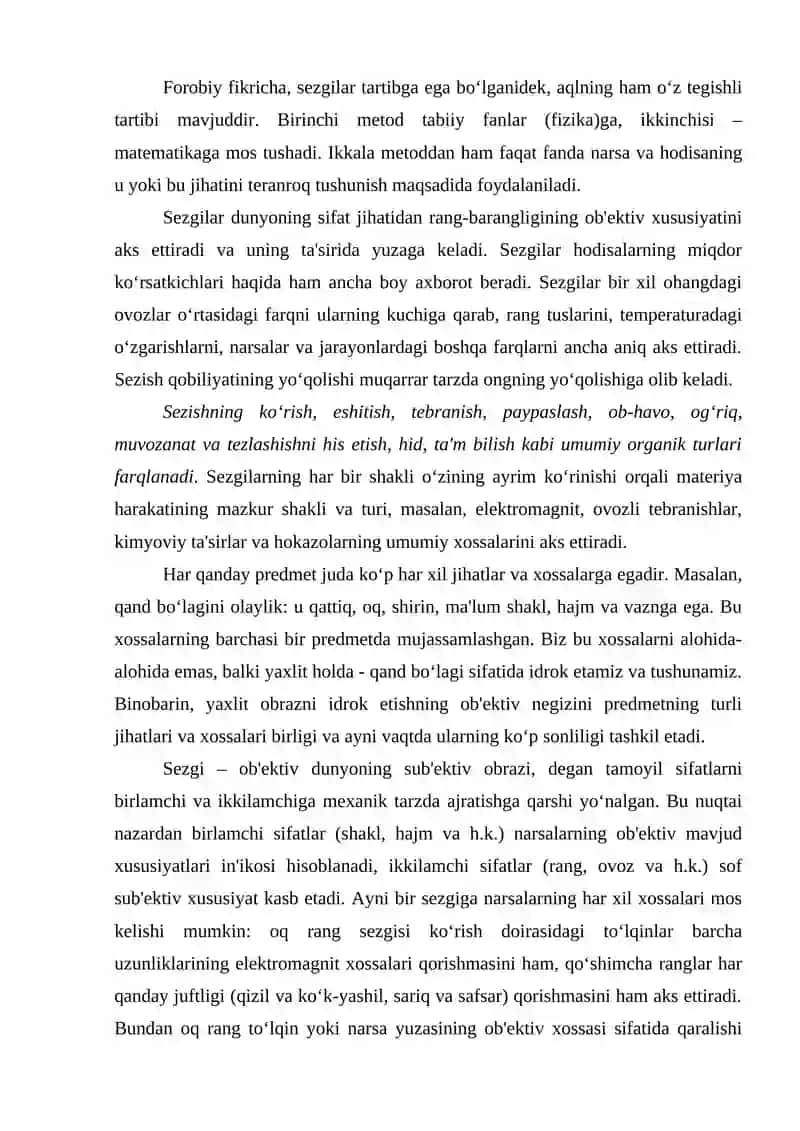Hissiy, empirik, nazariy, mantiqiy, intuitiv, bilish darajalarining o‘zaro aloqasi va farqi 3