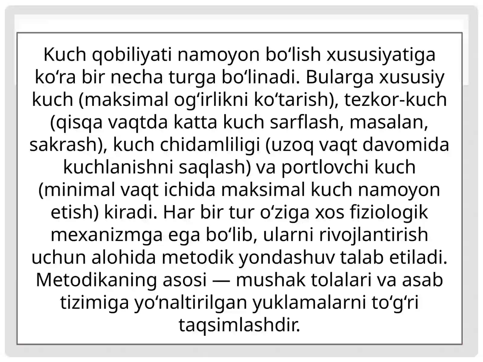 Kuchqobiliyatini tarbiyalash metodikasi 3