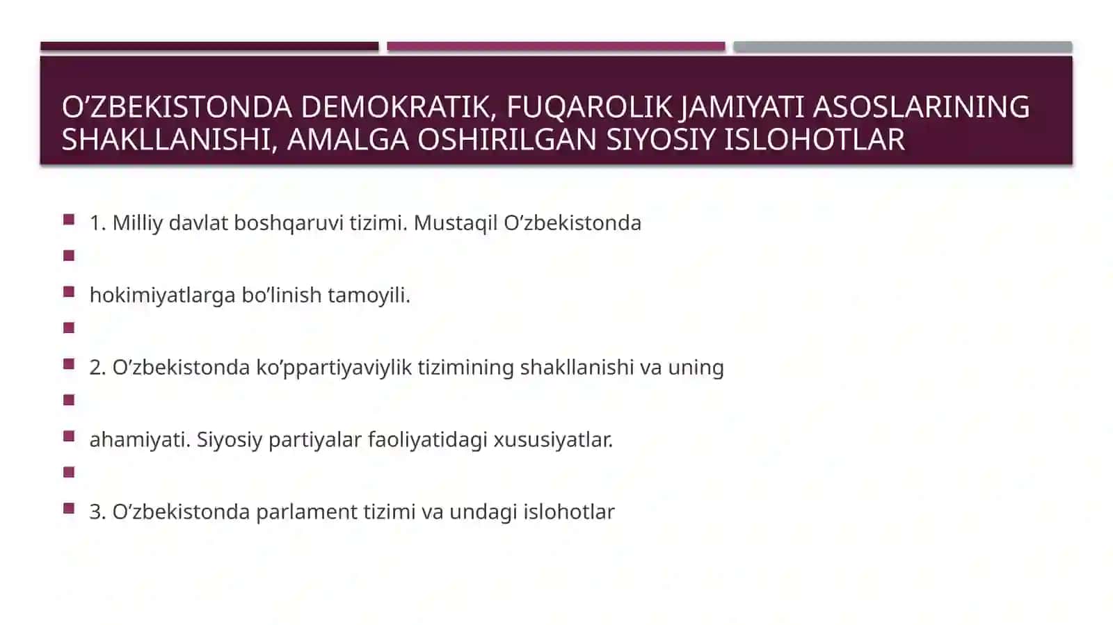 O’zbekistonning eng yangi tarixi 3