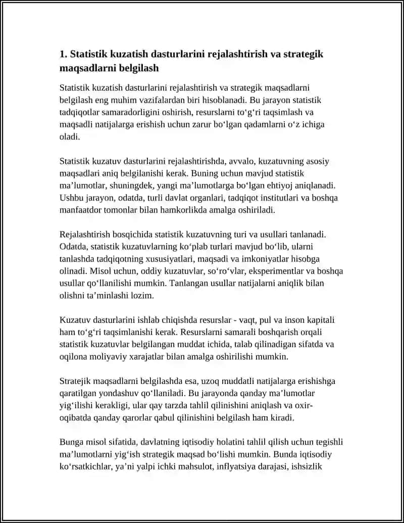 STATISTIK KUZATISH NING DASTURIY-USLUBIY VA TASHKILIY MASALALARI 3