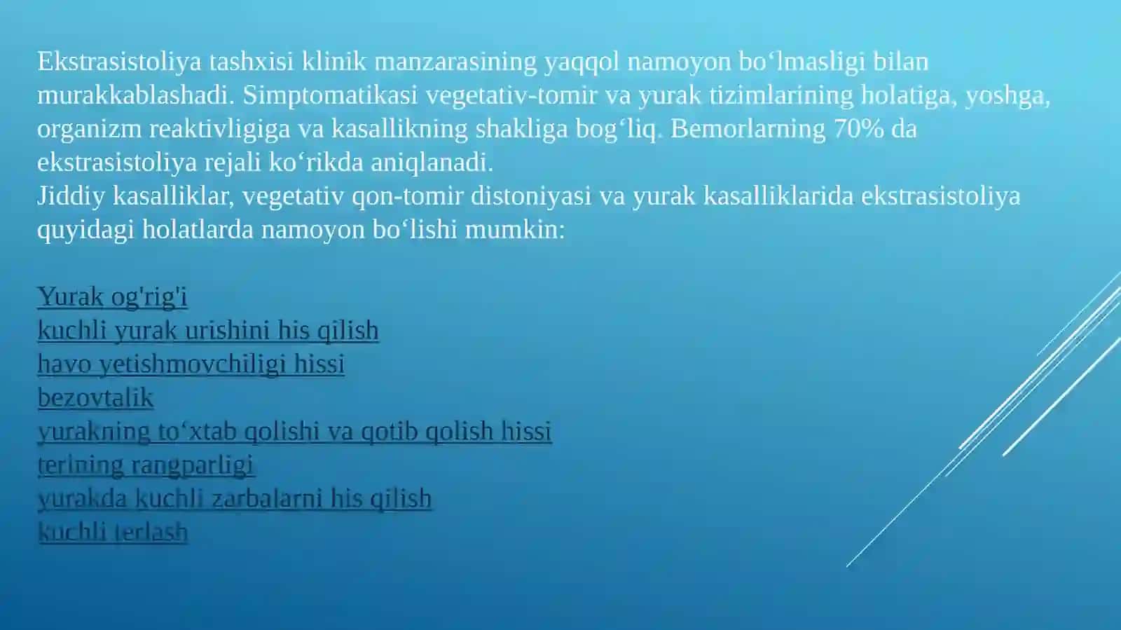 EKSTRASISTOLIYALAR. SABABLARI, OQIBATLARI, TURLARI. EKG DA O’ZGARISHLAR 3