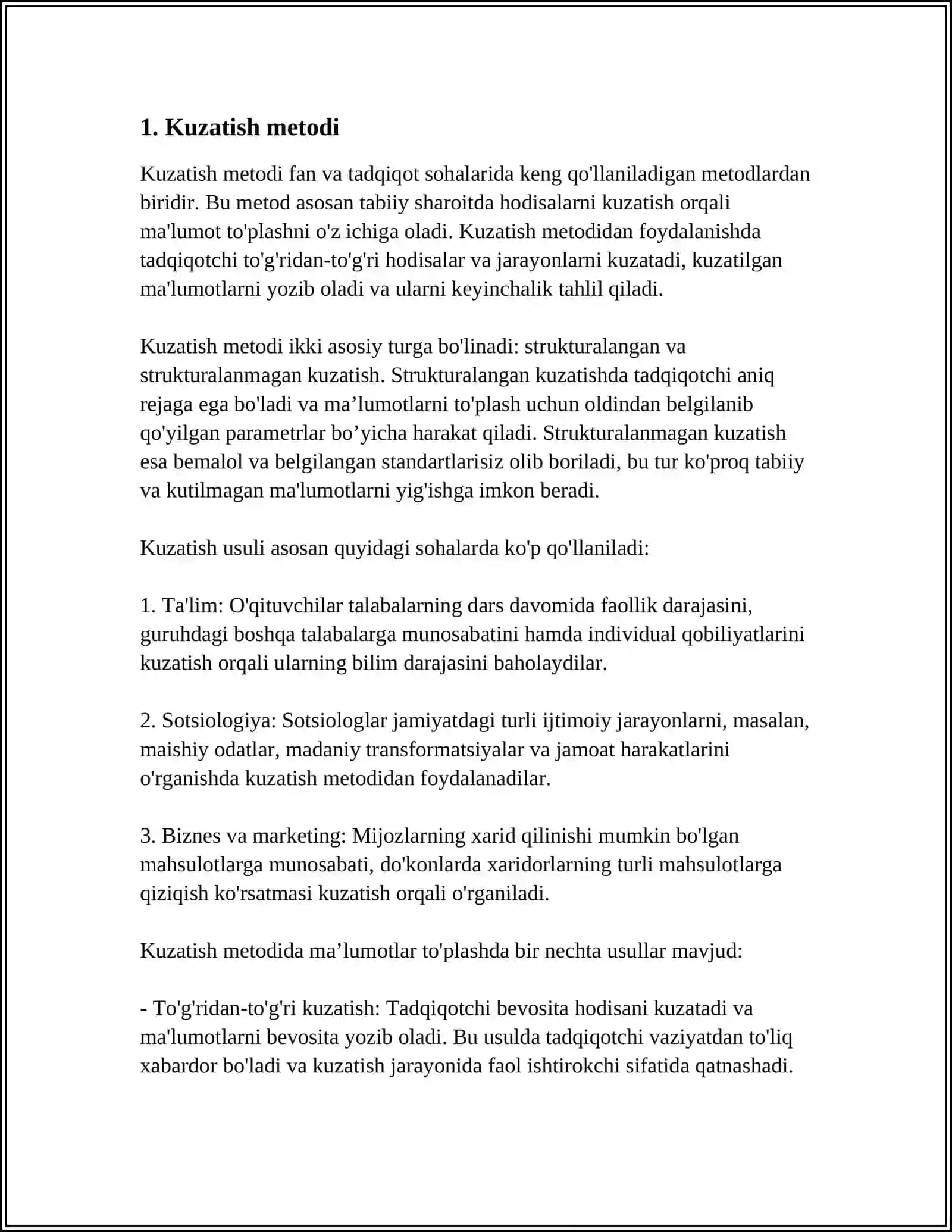 BOLALAR PSIXOLOGIYASI VA PSIXODIAGNOSTIKASI FANINING ASOSIY METODLARI 3