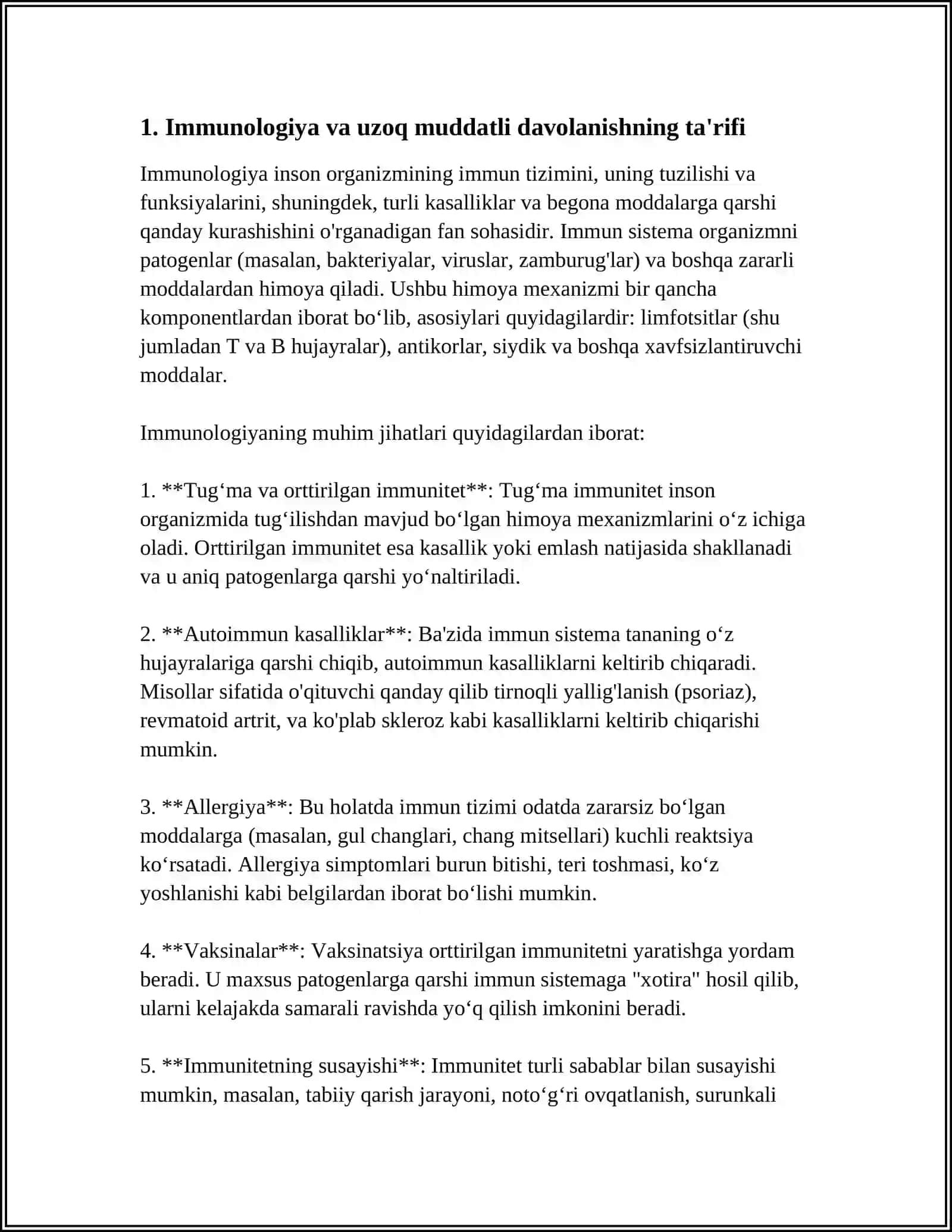 IMMUNALOGIYA VA UZOQ MUDDATLI DAVOLANISHDA BO’LGAN BOLALARDA MAKTABGACHA VA UMUMIY O’RTA TA’LIMNI TASHKIL ETISH USULLARI 3