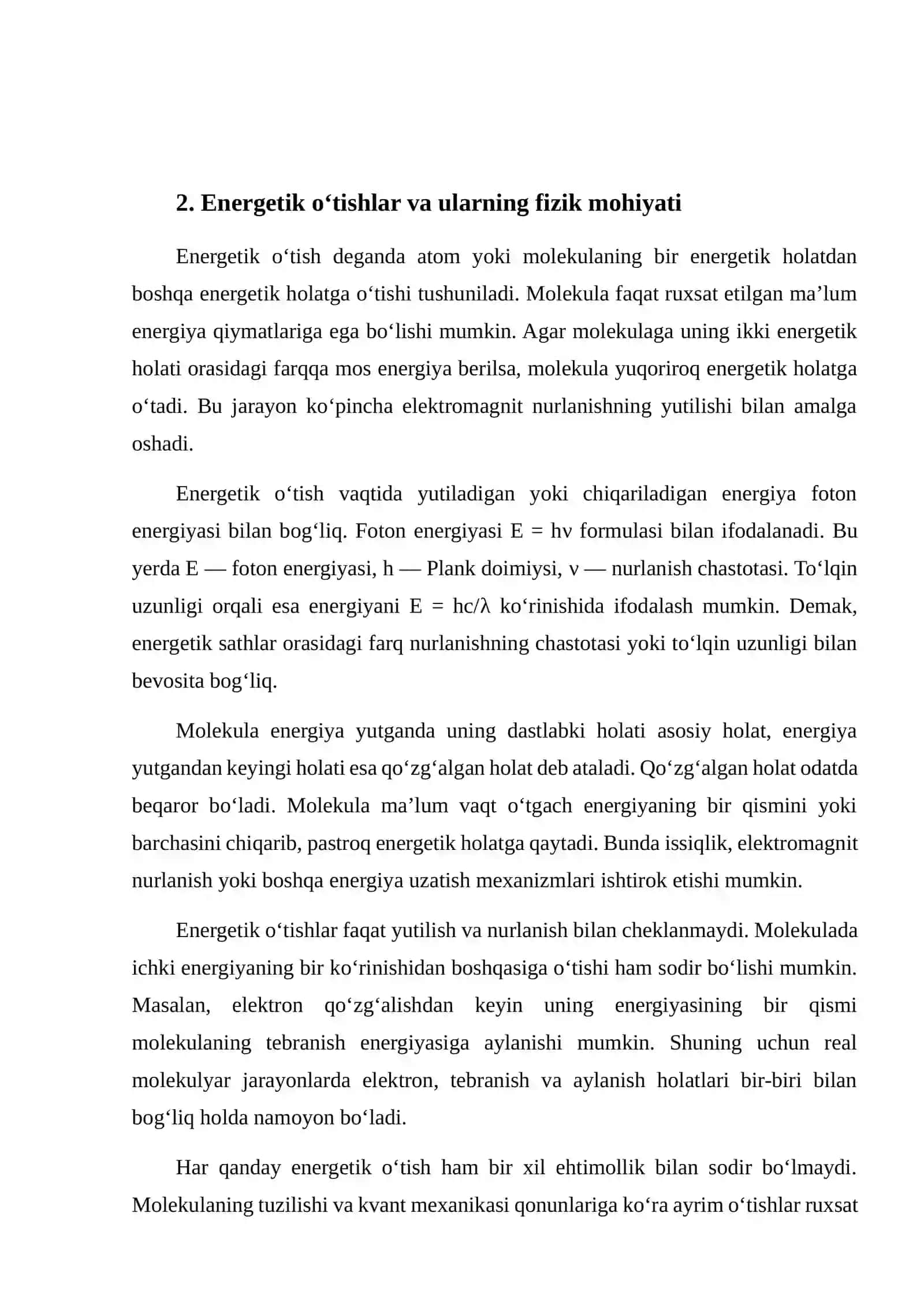 Energetik o‘tishlar 3