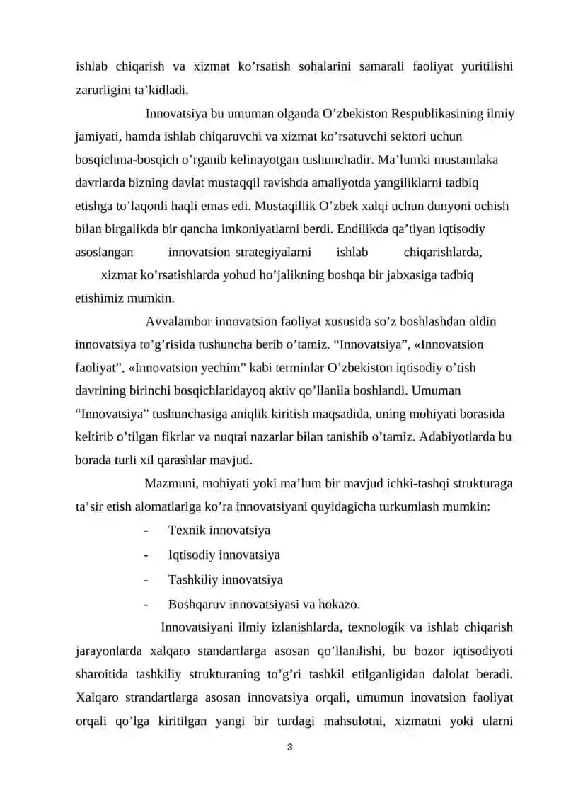 SANOAT KORXONALARI INNOVATSION SAMARADORLIGINI OSHIRISH YO'LLARI 3