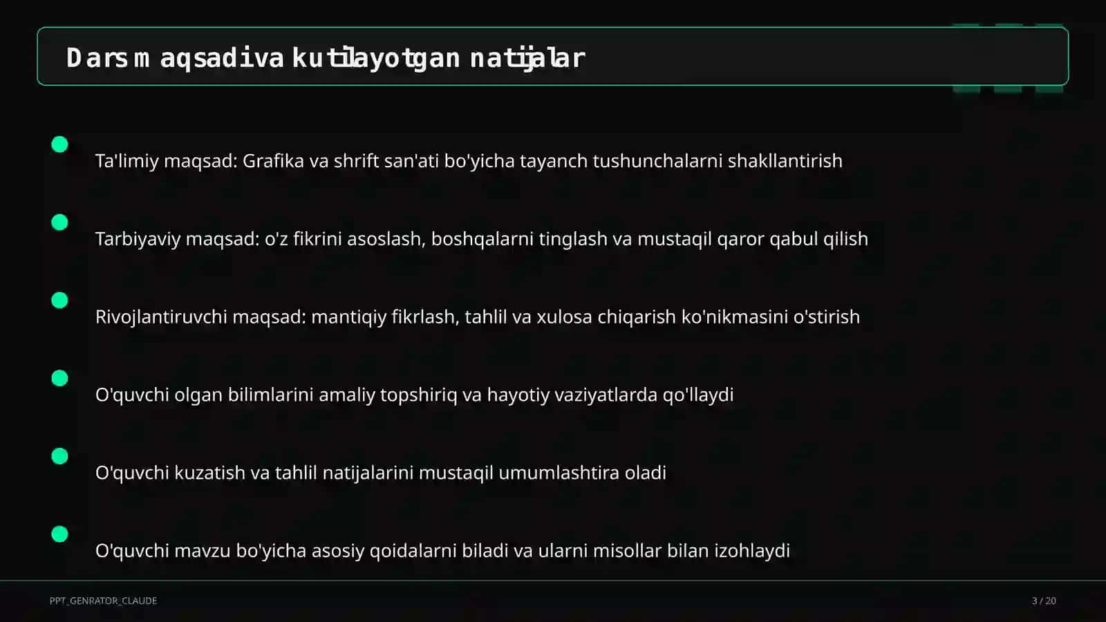 Grafika va shrift san'ati (6-sinf) 3