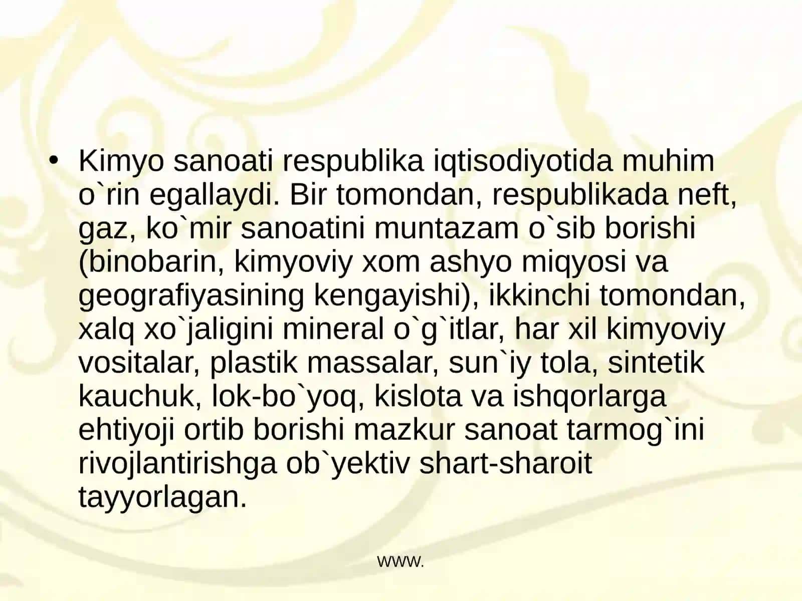 O`zbekistonning kimyo sanoati 3