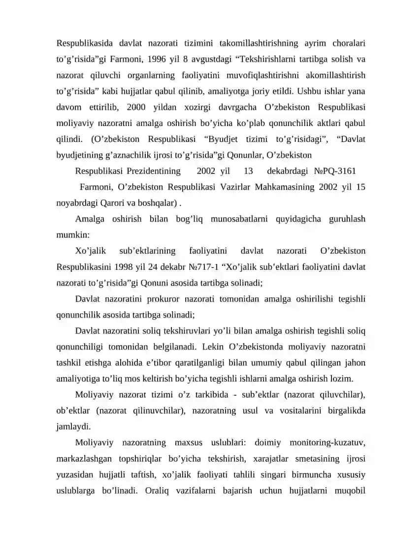 O'zbekiston Respublikasi moliyaviy nazorat tizimida auditning ro'li 3