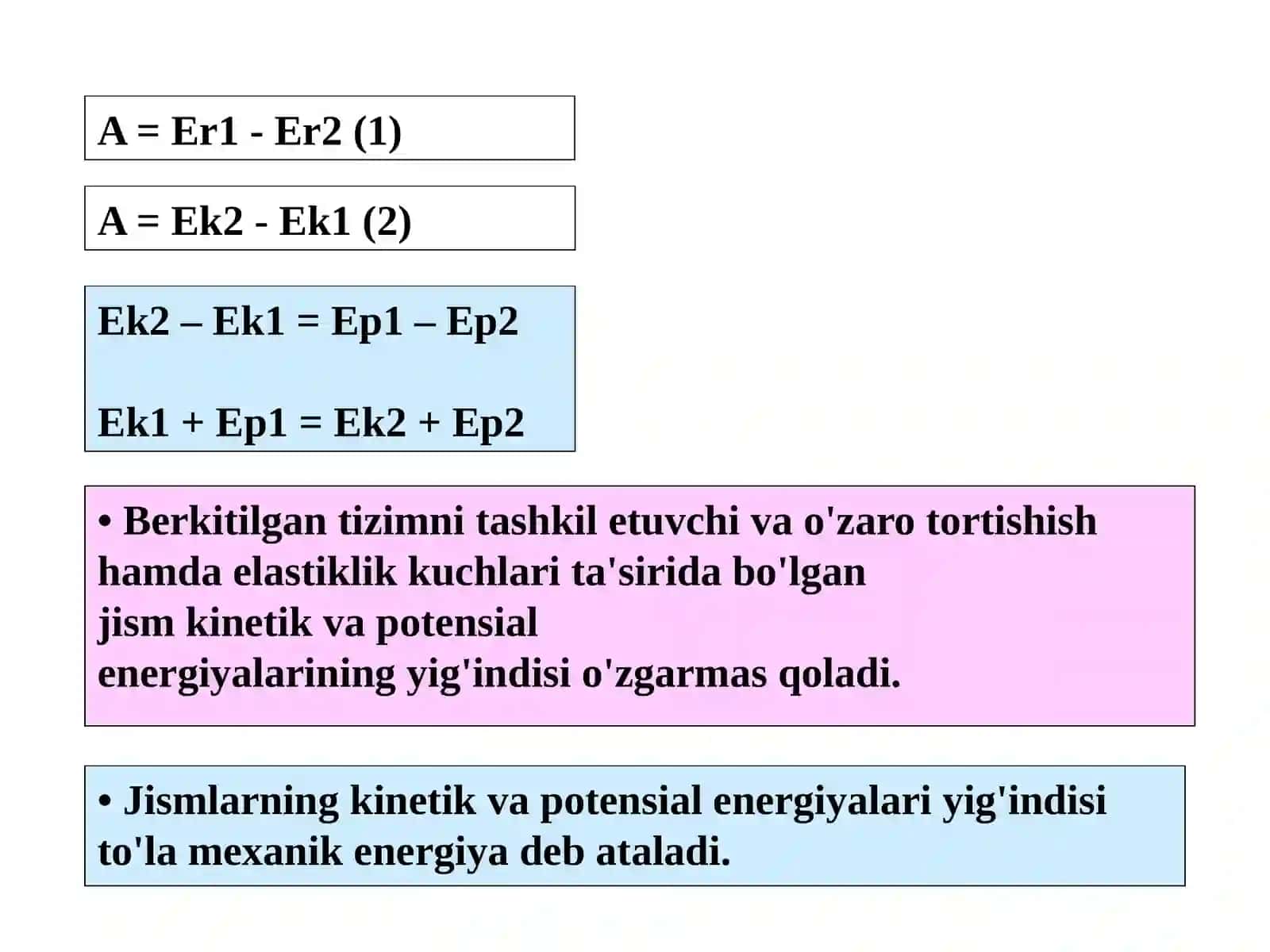 Fizika - Energiya saqlanish qonuni bo'yicha masalalar (10-sinf) 3