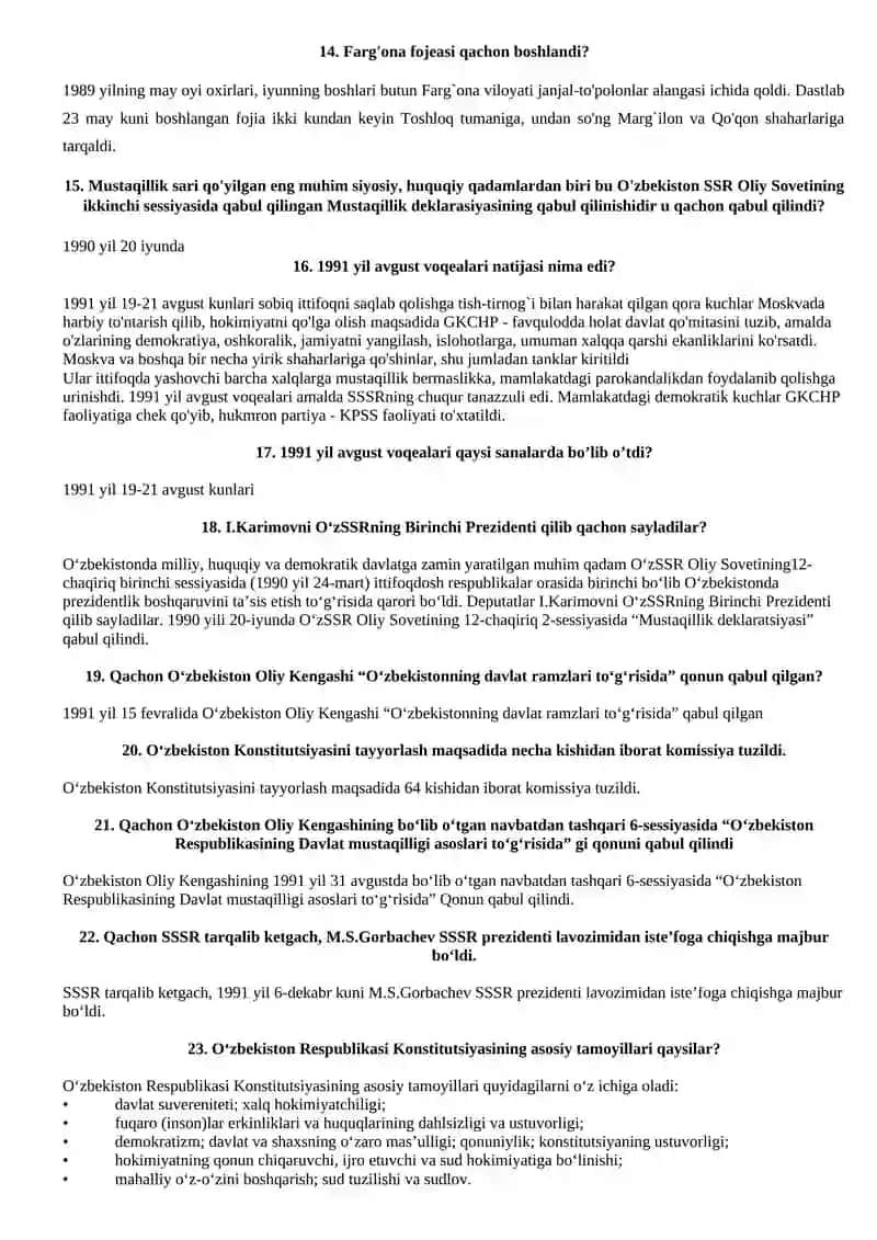 Mustaqillik davrining birinchi bosqichi 1991–2016-yillarda qanday yangiliklar sodir 3