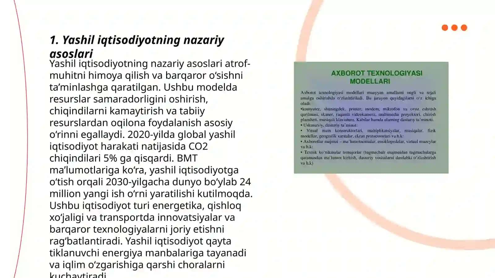 Yashil Iqtisodiyotning axborot resurslari 3