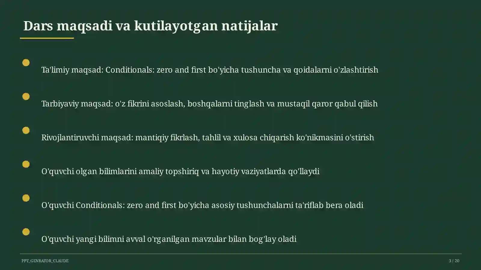 Conditionals: zero and first (8-sinf) 3