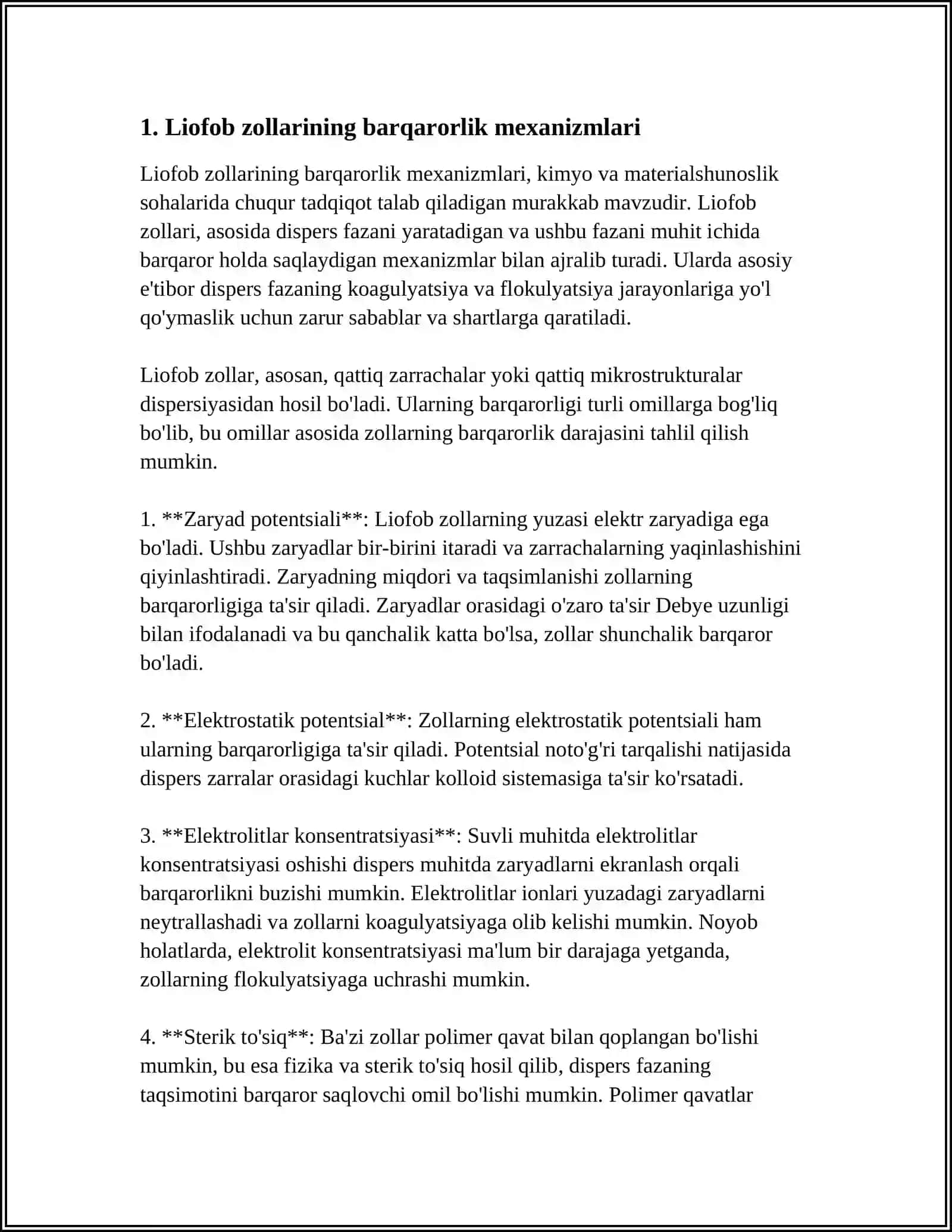 Liofob Zollarining Barqarorlik Turlari va Omilari 3