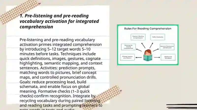 Integration methods for reading and listening comprehension 3