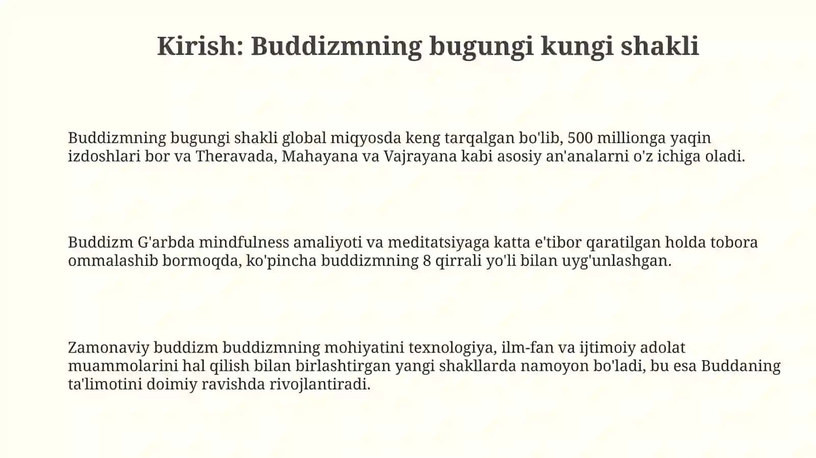 Buddizm dinining bugungiko'rinishi 3