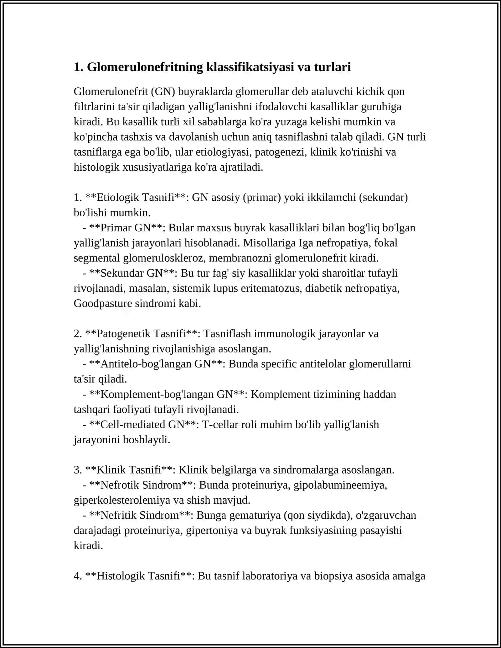GLOMERULONEFRIT ETIOLOGIYA VA PATOGENEZI KLINIKASI DAVOLASHI VA PROFILAKTIKASI 3