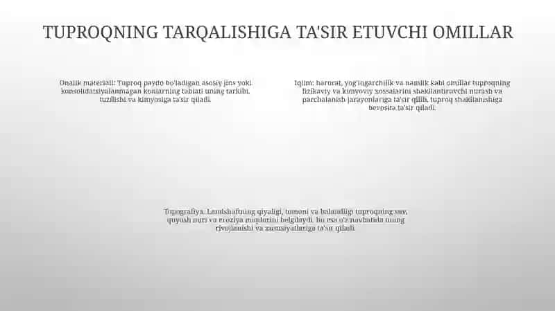 Tuproqlar Geografik Tarqalishining Asosiy Qonuniyatlari 3