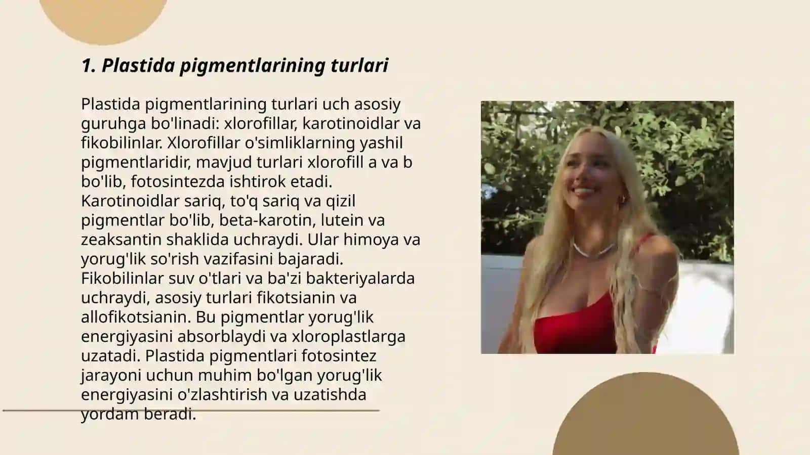 Plastida pigmentlari va ularning fotosintezdagi roli 3