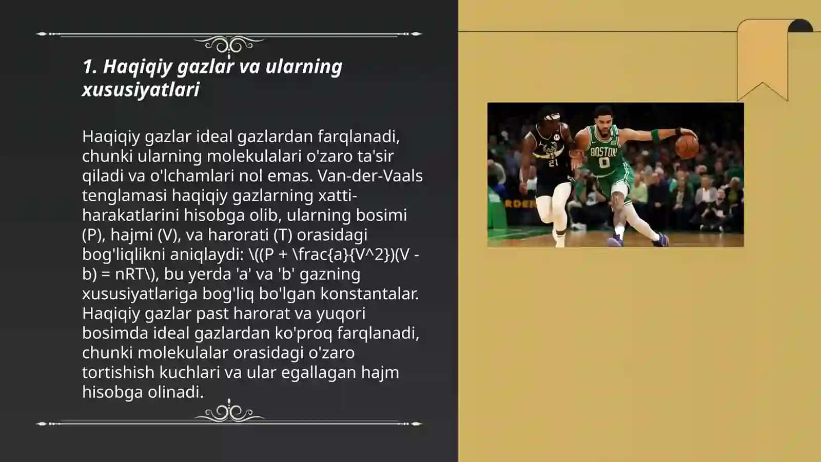 Haqiqiy gazlar.Van-der-Vaals tenglamasi.Fazoviy òtish.Fazalar va fazaviy òtishlar 3