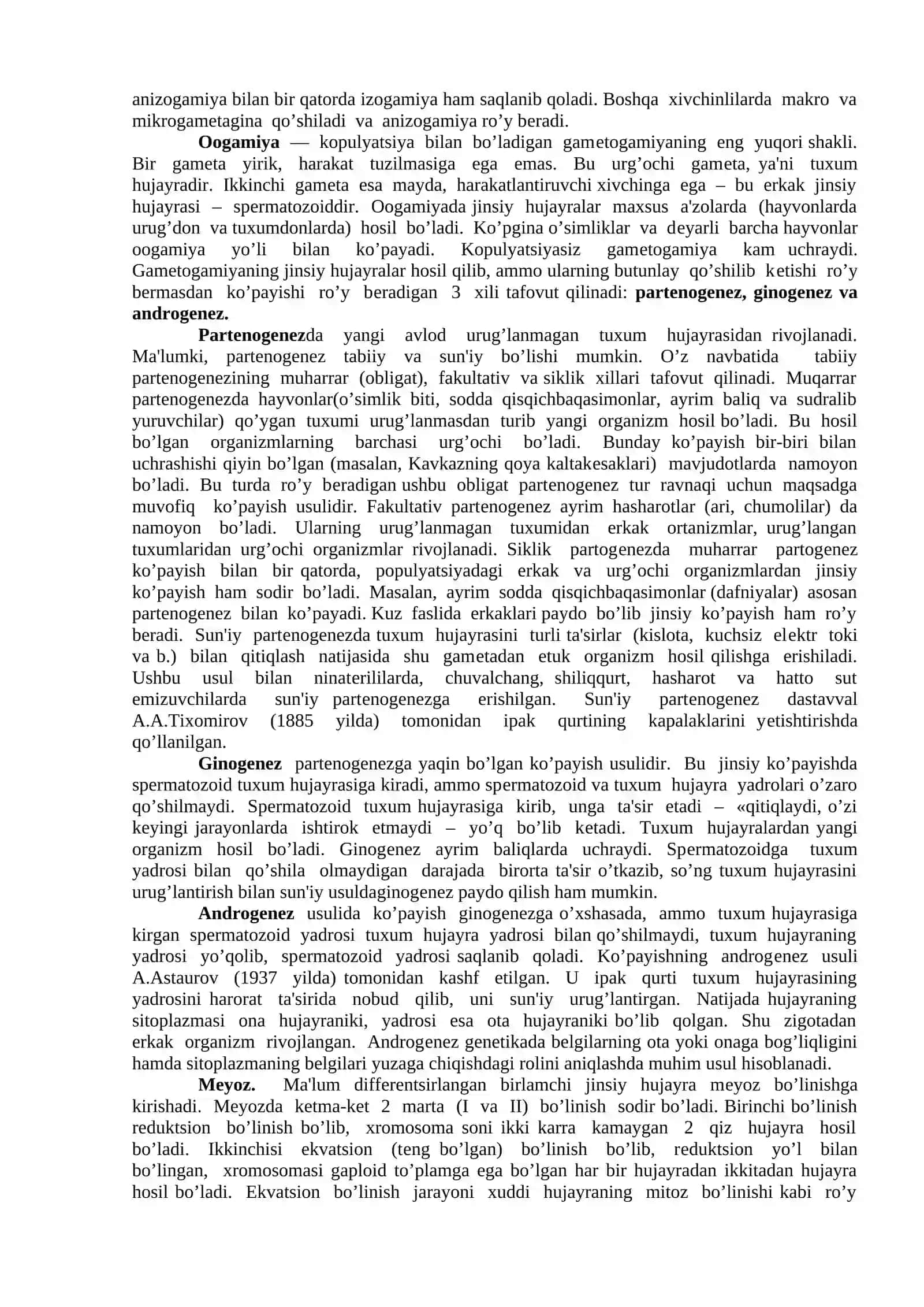 Organizmlarning ko’payishi. Individual rivojlanish 3