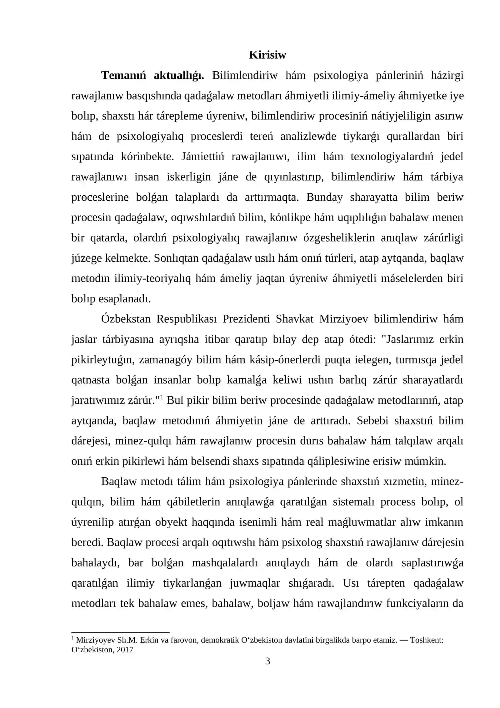PSIXOLOGIYADA BAQLAW METODI HÁM ONIŃ TÚRLERI 3
