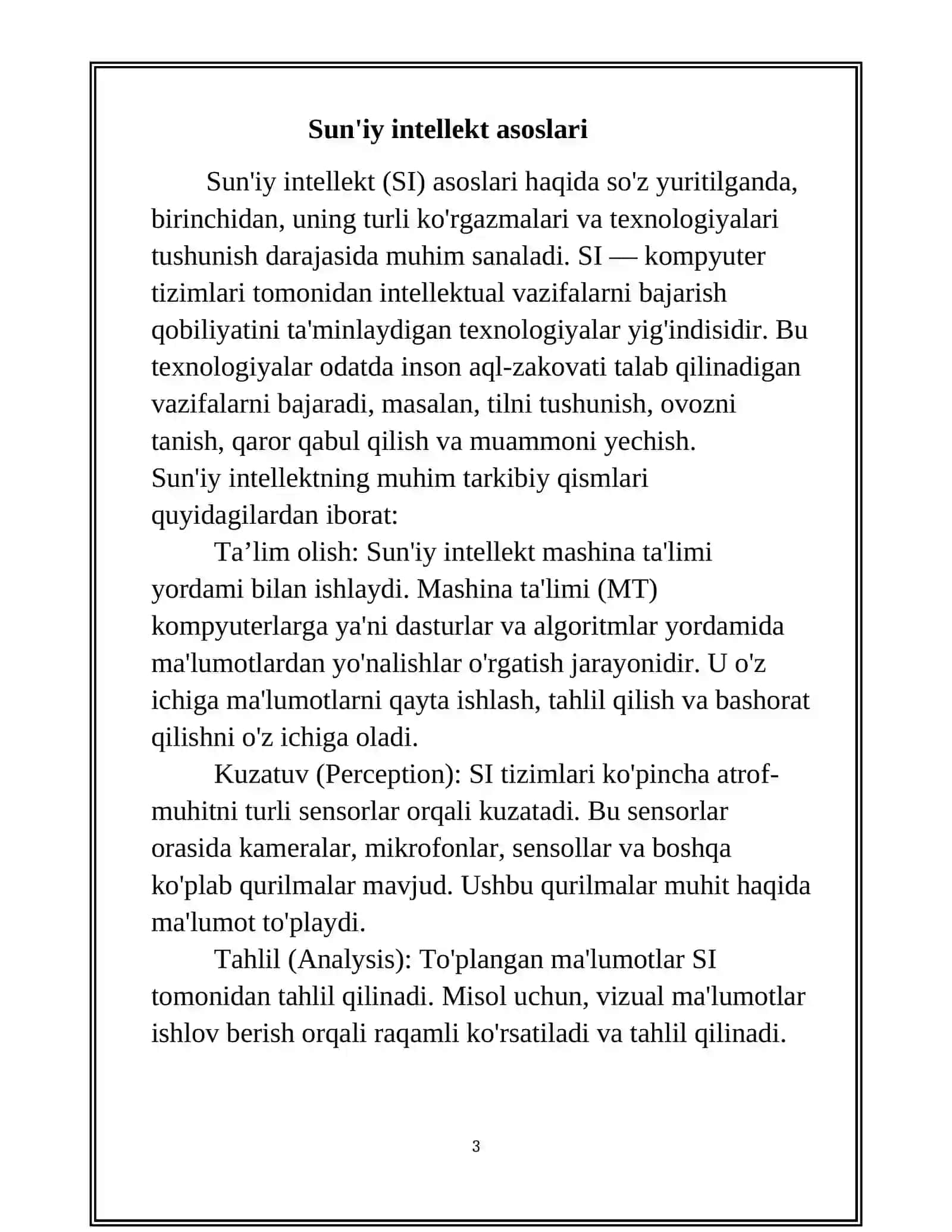 Ratsional Fikrlaydigan Tizimlar 3