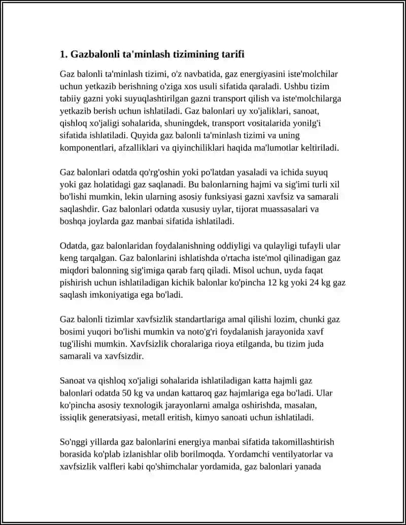 MUSTAQIL ISH Mavzu: CHET ELDA VA MAMLAKATIMIZDA TRAKTORLARGA QOYILADIGAN GAZBALONLI TA'MINLASH TIZIMINING TUZILISHINI ORGANISH 3