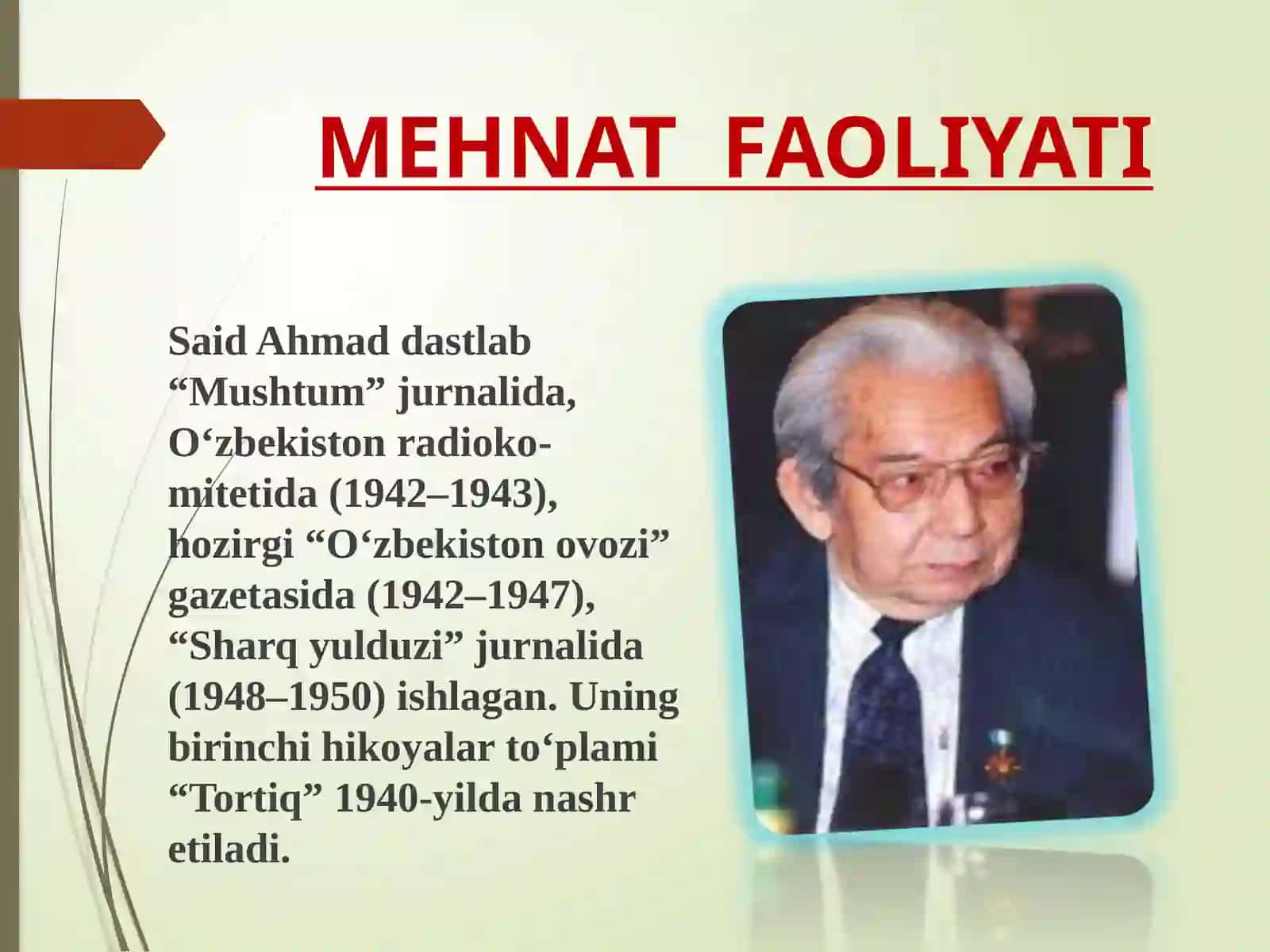 SAID AHMAD HAYOTI VA IJODI 3