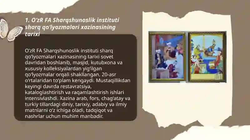 OʻzR FA Sharqshunoslik instituti sharq qoʻlyozmalari xazinasi 3
