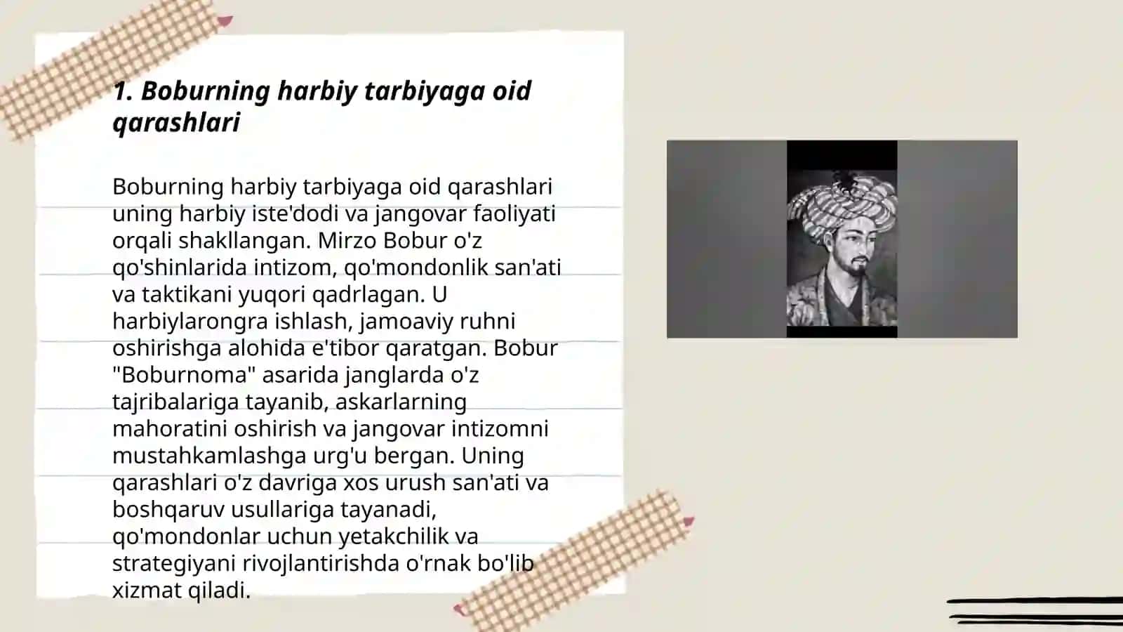Zahiriddin Muhammad Boburning pedagogik fikrlari 3