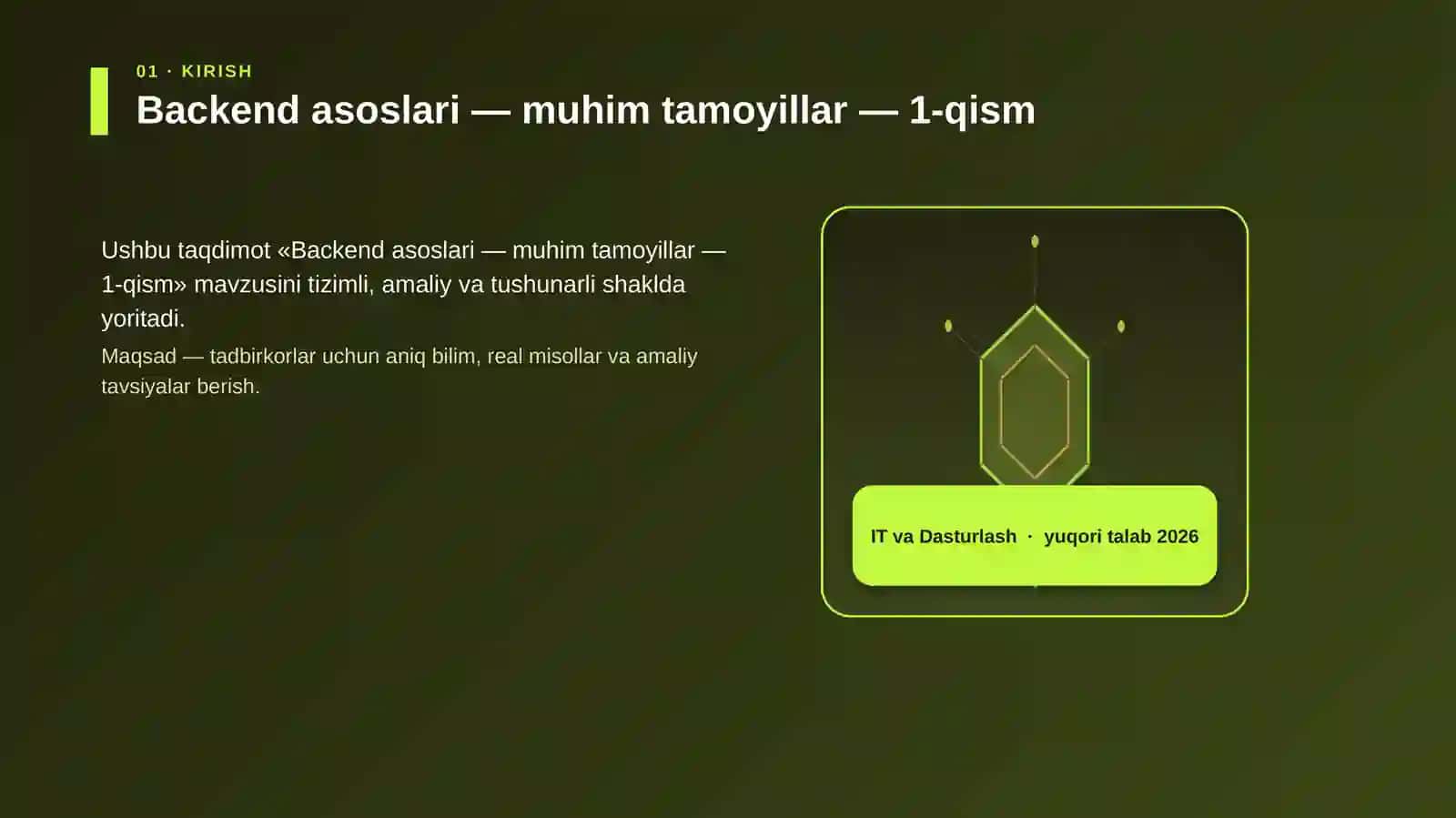 Backend asoslari — muhim tamoyillar — 1-qism 3