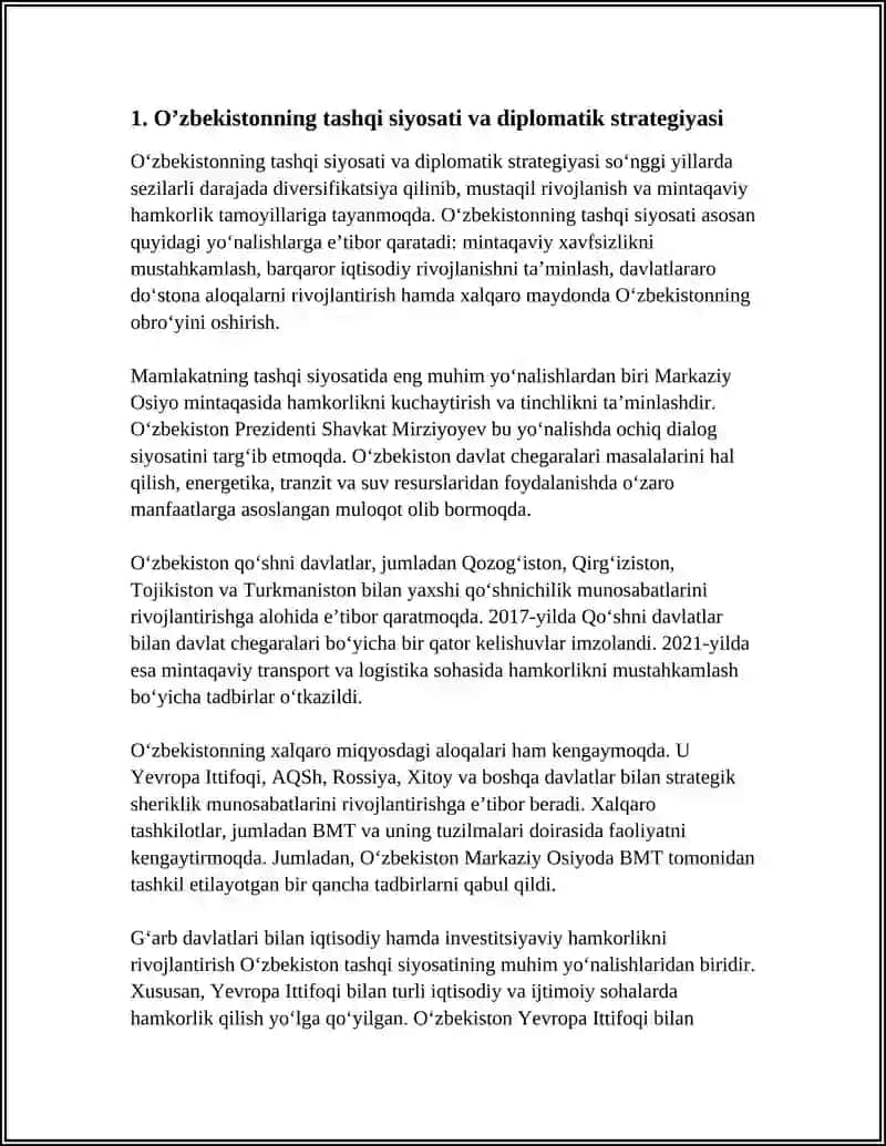 Oʼzbekistonning tashqi siyosati va diplomatik strategiyasi 3