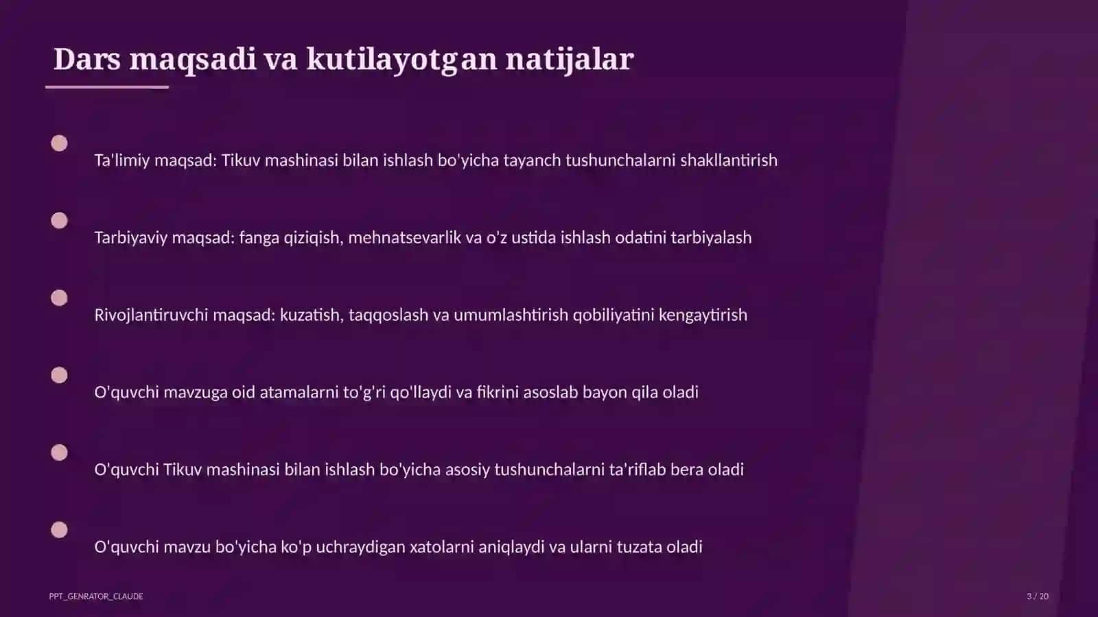 Tikuv mashinasi bilan ishlash (6-sinf) 3