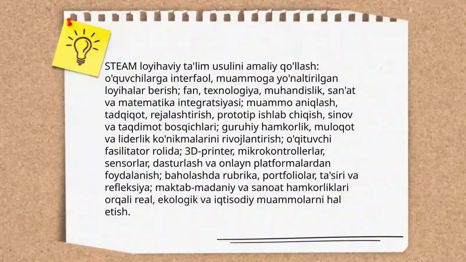STEAM taʼlim texnologiyasini amaliy qoʻllash usullarini zamonaviy pedagogik texnologiyalardan foydalanish 3
