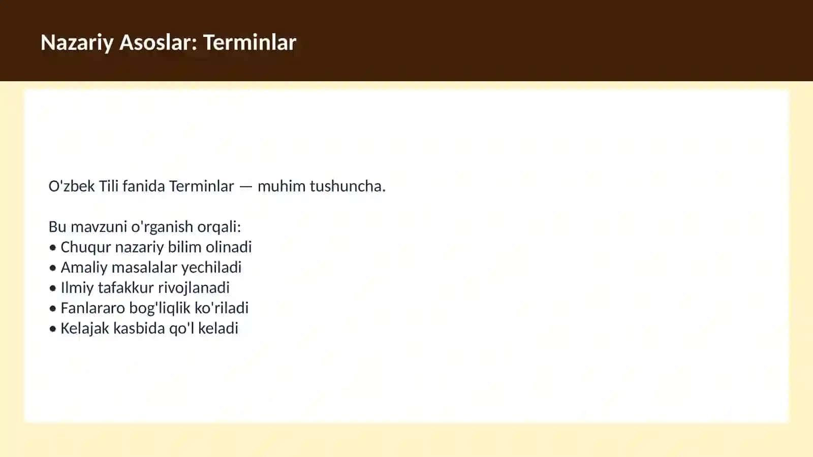 O'ZBEK TILI Arxaizmlar 3