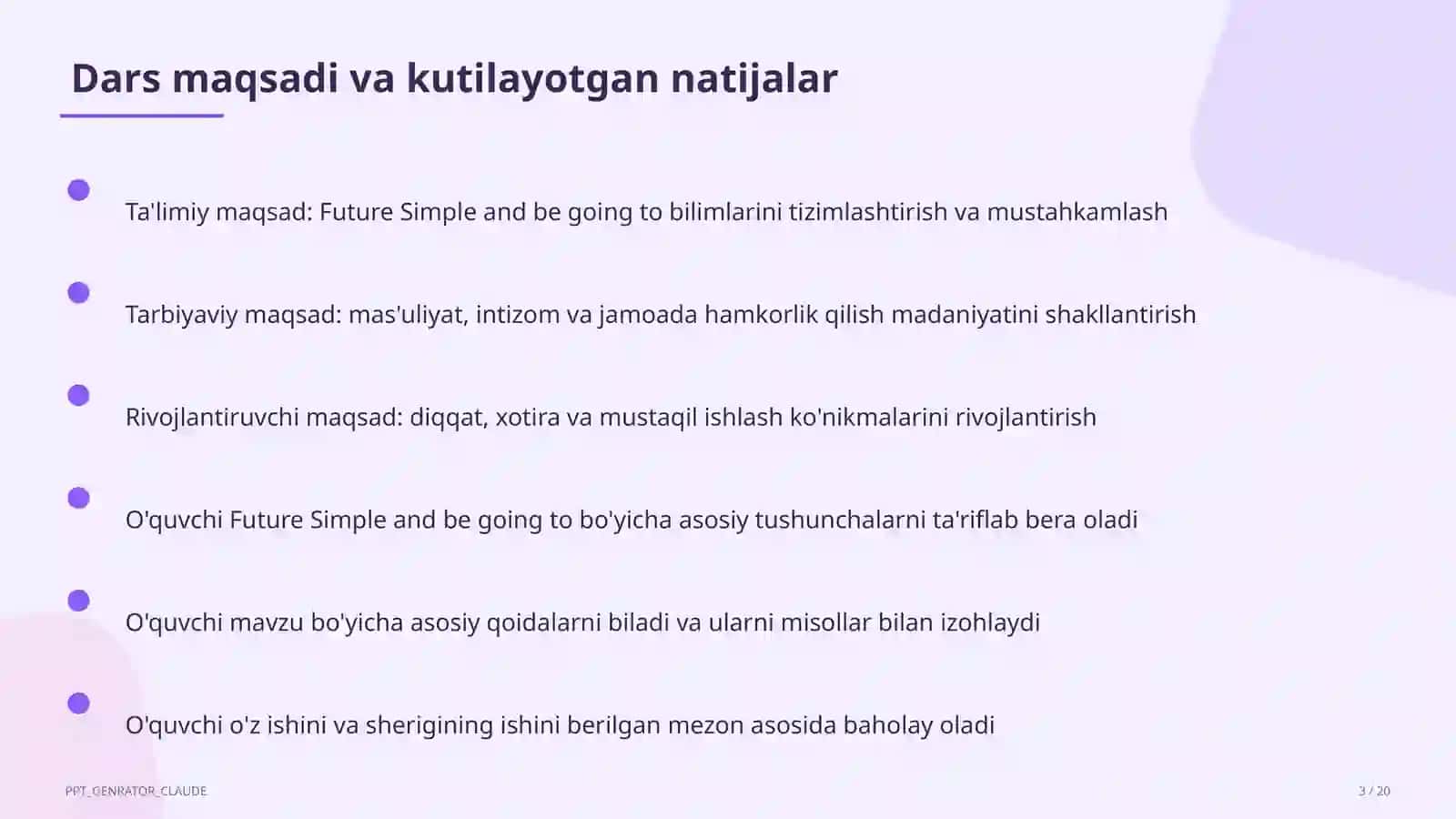 Future Simple and be going to (7-sinf) 3