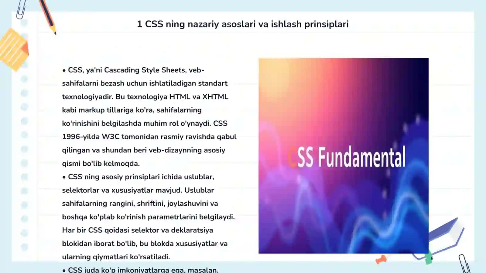 CSS asoslari va sahifani bezash 3